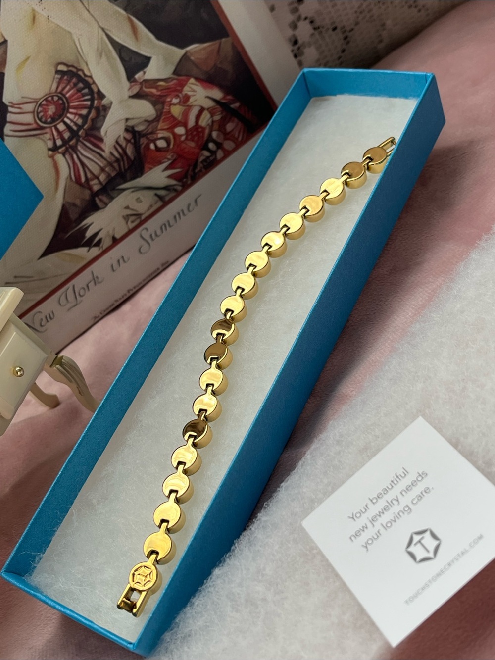 Touchstone Crystal Golden Aurora Borealis Crystal Ice Bracelet - Picture 7 of 12